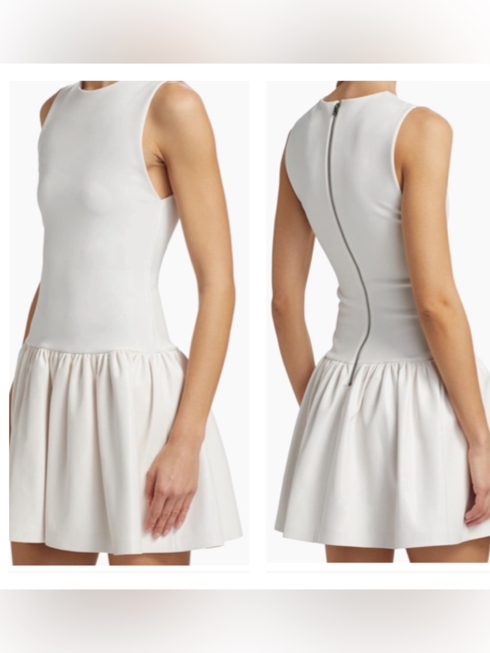 Alice + Olivia Ella Combo Faux Leather Sleeveless Dress